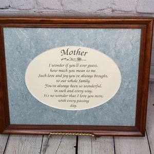 Framed Matted Mother Poem